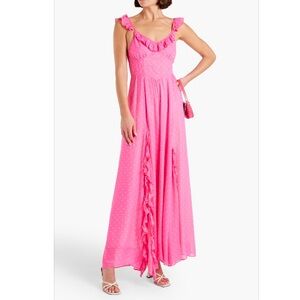 LoveShackFancy Junia Ruffled Polka-dot chiffon maxi dress - Pink - Size 6